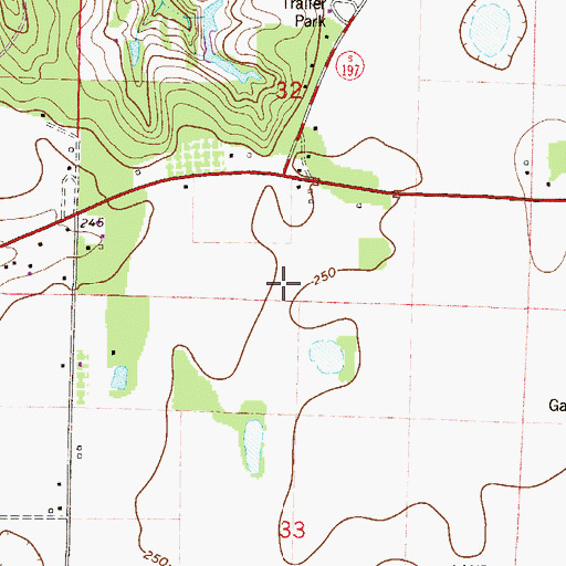 Topographic Map of Jay Division, FL