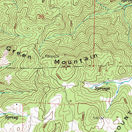 Topographic Map of Green Mountain, CO