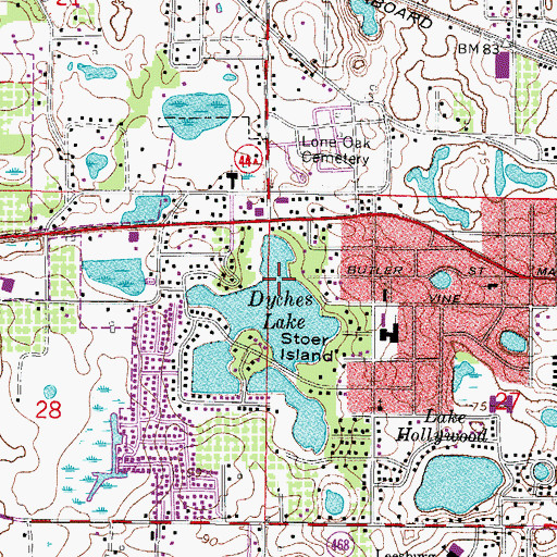 Topographic Map of Leesburg Division, FL