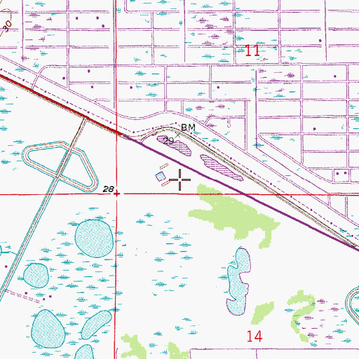 Topographic Map of Lehigh Acres Division, FL