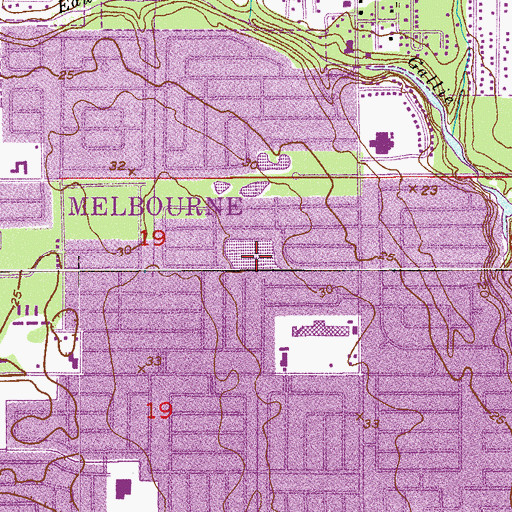 Topographic Map of Melbourne Division, FL