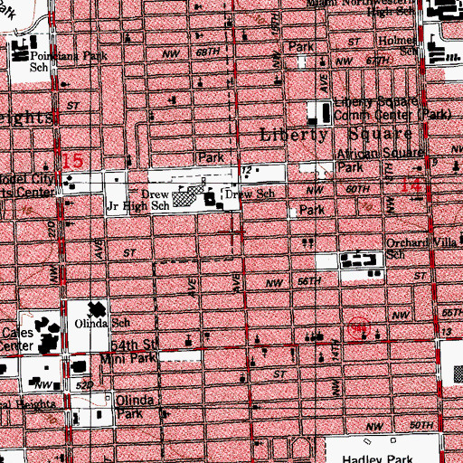 Topographic Map of Miami Division, FL