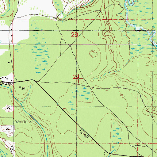Topographic Map of Middleburg-Clay Hill Division, FL