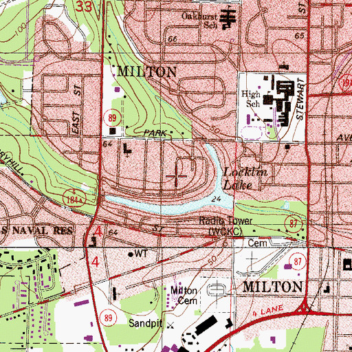 Topographic Map of Milton Division, FL