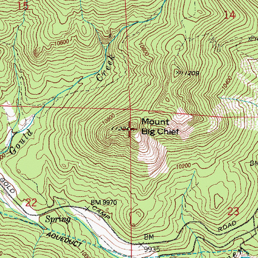 Topographic Map of Mount Big Chief, CO
