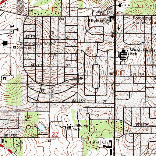 Topographic Map of Ocala Division, FL