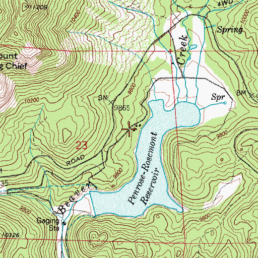 Topographic Map of Broadmoor Lodge, CO