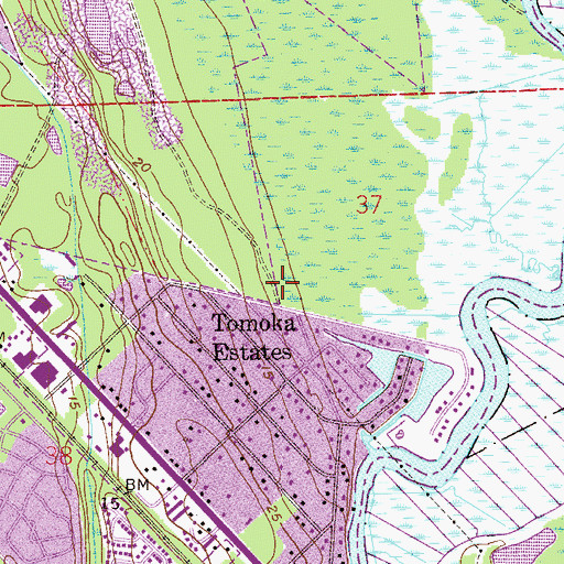Topographic Map of Ormond Beach Division, FL