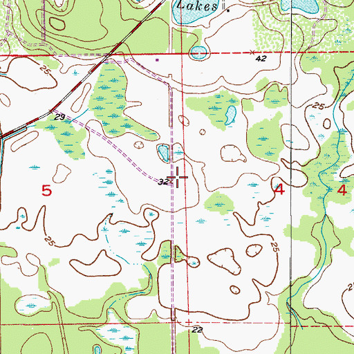 Topographic Map of Oviedo Division, FL