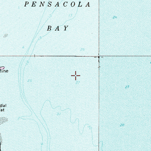 Topographic Map of Pensacola Division, FL