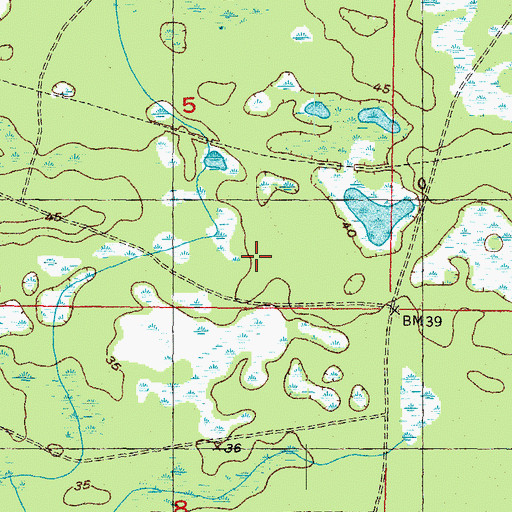 Topographic Map of Perry South Division, FL