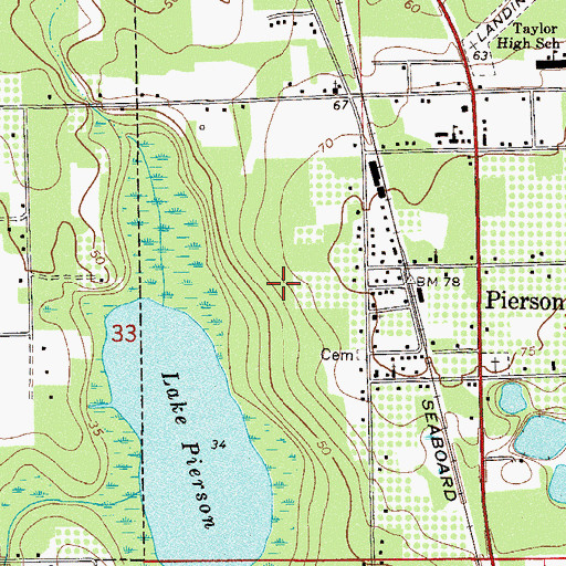 Topographic Map of Pierson-Seville Division, FL