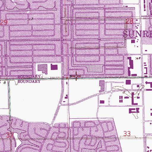 Topographic Map of Plantation Division, FL