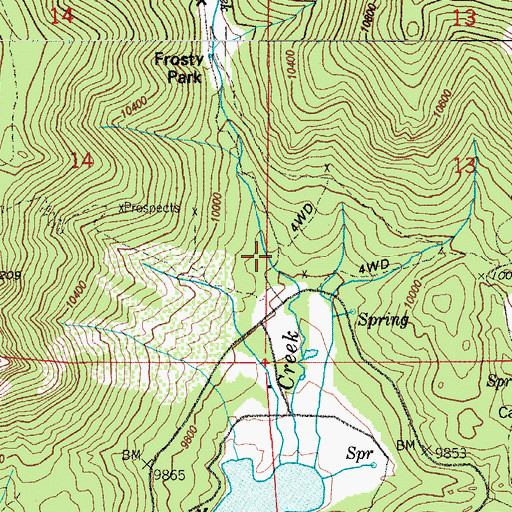 Topographic Map of Rosemont, CO