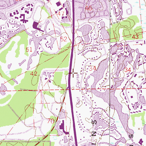 Topographic Map of Ponte Vedra Division, FL