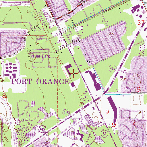 Topographic Map of Port Orange Division, FL
