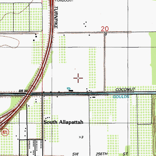 Topographic Map of Princeton-Goulds Division, FL