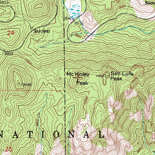Topographic Map of McKinley Peak, CO