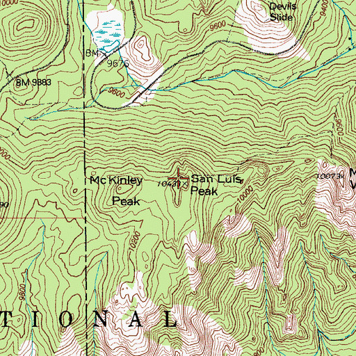 Topographic Map of San Luis Peak, CO