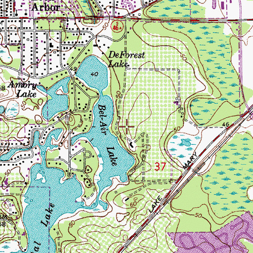 Topographic Map of Sanford Division, FL