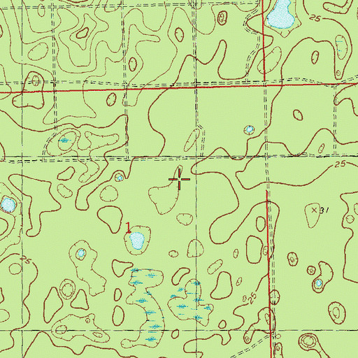 Topographic Map of Southeast Leon Division, FL