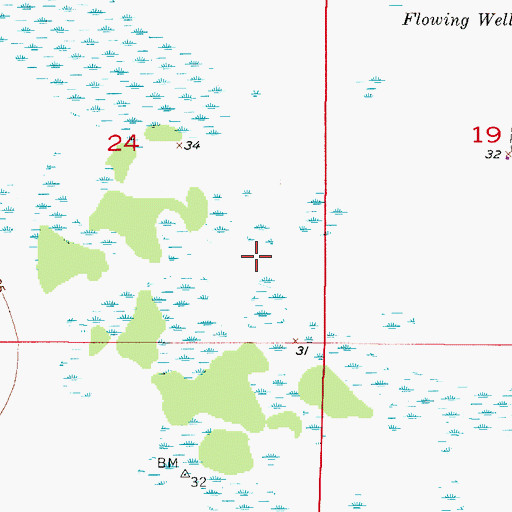 Topographic Map of Southwest Glades Division, FL