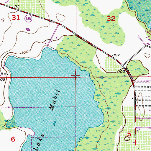 Topographic Map of Southwest Orange Division, FL