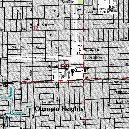 Topographic Map of South Westside Division, FL