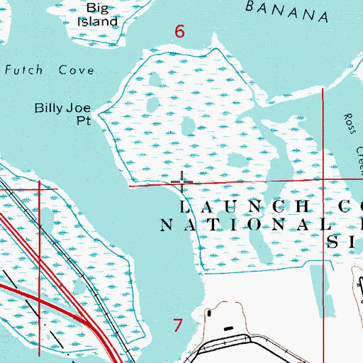 Topographic Map of Space Center Division, FL