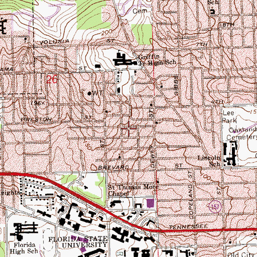 Topographic Map of Tallahassee Division (historical), FL