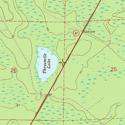 Topographic Map of Trenton Division, FL