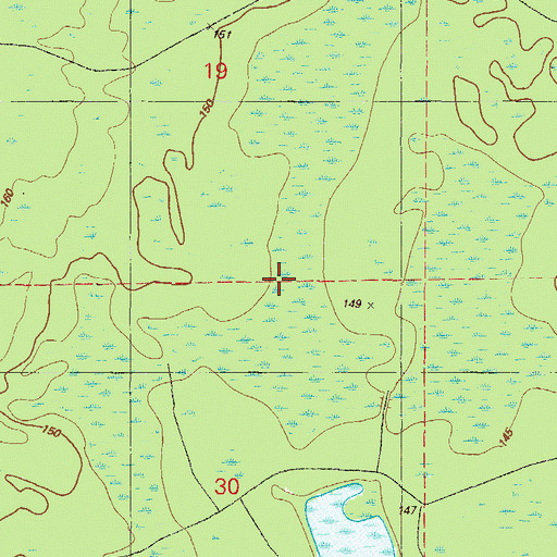 Topographic Map of Waldo Division, FL