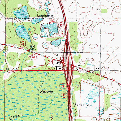 Topographic Map of Wildwood Division, FL