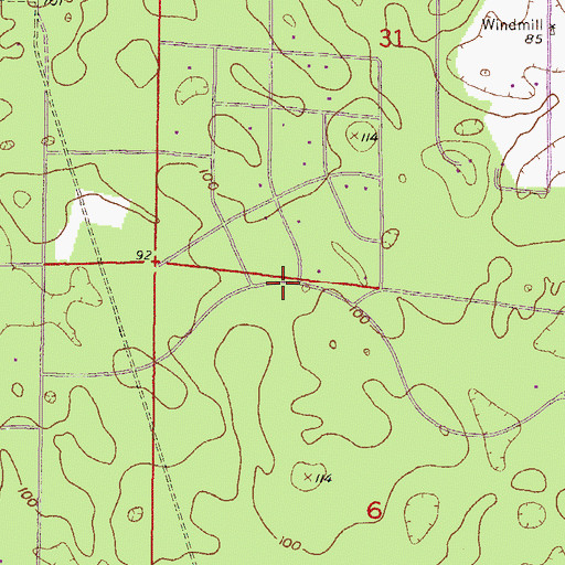 Topographic Map of Williston-Bronson Division, FL