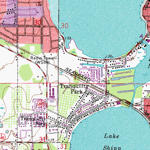Topographic Map of Winter Haven-Auburndale Division, FL