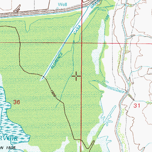 Topographic Map of Brady Wash, AZ