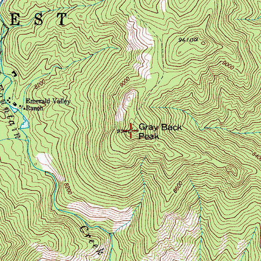 Topographic Map of Gray Back Peak, CO