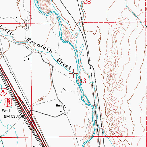 Topographic Map of Little Fountain Creek, CO