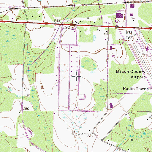 Topographic Map of Alma Division, GA