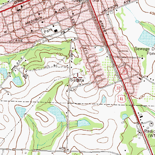 Topographic Map of Ashburn-Sycamore Division, GA
