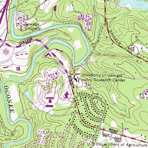 Topographic Map of Athens Division, GA