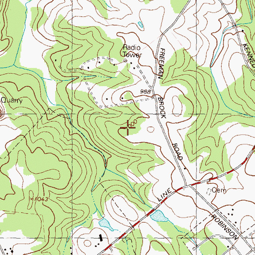 Topographic Map of Auburn Division, GA