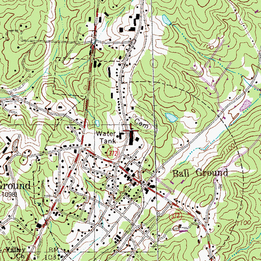 Topographic Map of Ball Ground Division, GA