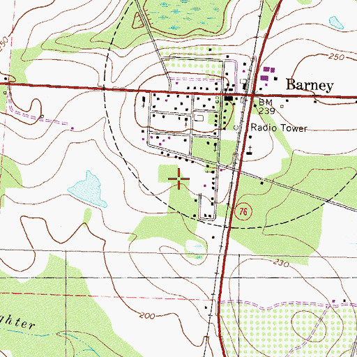 Topographic Map of Barney Division, GA