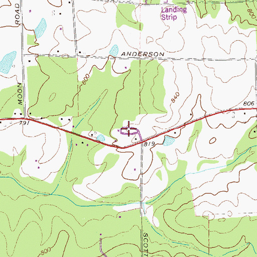 Topographic Map of Blantons Mill Division (historical), GA