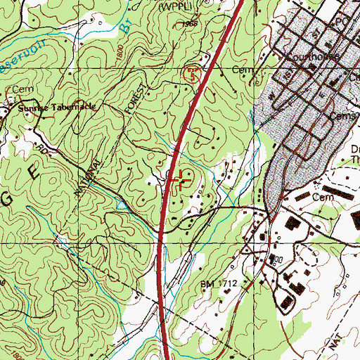 Topographic Map of Blue Ridge Division, GA