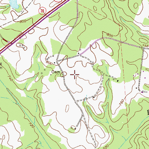 Topographic Map of Bogart Division, GA