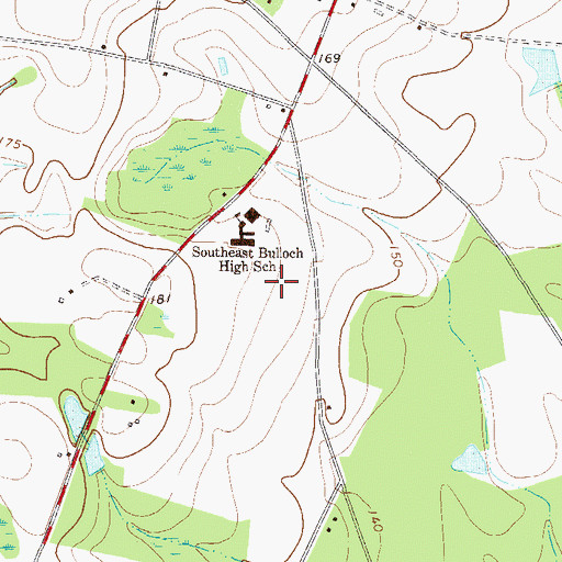 Topographic Map of Brooklet Division, GA