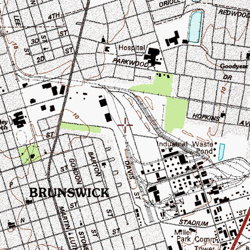 Topographic Map of Brunswick Division, GA