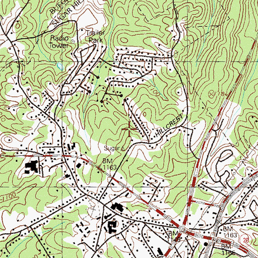 Topographic Map of Buford-Sugar Hill Division, GA